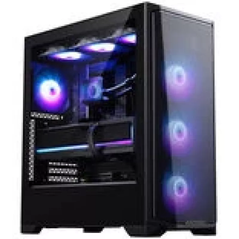 PHANTEKS Eclipse G370A PC-Enclosure, Midi-Tower, SSI-EEB, RGB, Tempered Glass - including 3x 120-mm-Fan, black