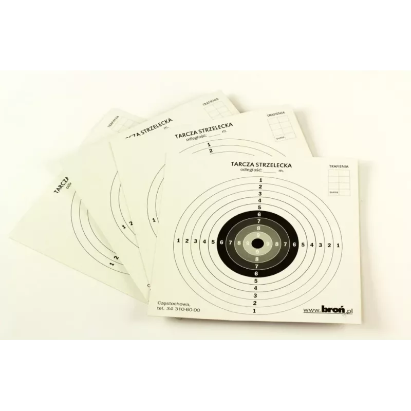 Paper target discs broń.pl 14 x 14 cm, paper, pack of 100