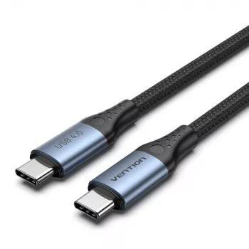 Vention USB4 Gen 3x2 Type-C to Type-C Cable 1 m, 5A, Aluminum Alloy, Cotton Braided