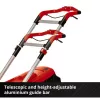 Professional Battery-Lawn Mower RASARRO 36/38, 36Volt (2x18V) (Red/black, 2x Lithium-Ion Battery 4,0Ah)