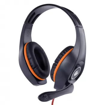 Wired gaming headset GEMBIRD GHS-05-O, circumaural, 20–20000 Hz, 2 m cable, 250 g, orange/black