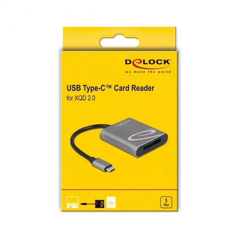 Card Reader DeLOCK 91741 USB 3.2 Gen 1 Type-C Black Grey
