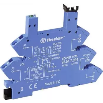 Finder 93.51.8.240 Relay Socket Suitable for Series: Series 34 34.51, 34.81 (L x W x H) 93.6 x 6.2 x 76 mm 1 pc(s) (93.51.8.240)