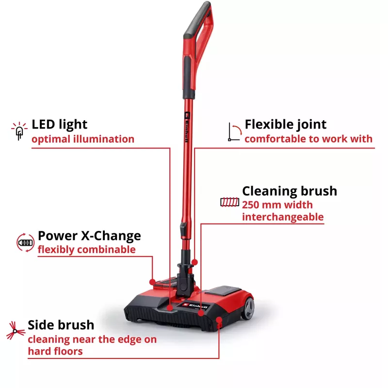 Einhell TE-FS 18 Li-Solo Cordless Stick Vacuum, Red/Black, Without Battery