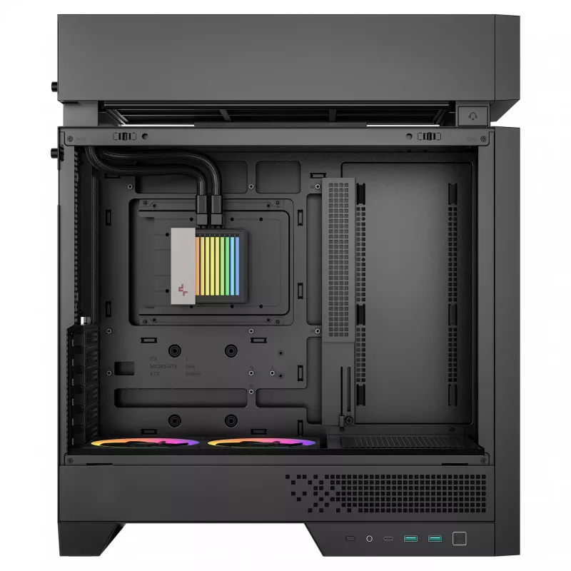 Desktop PC Case DeepCool CL6600 Black — supports ATX/PS2/SFX/SFX-L PSUs, 140 mm front fans, 120/140 mm top/rear, 2.5/3.5 inch drives