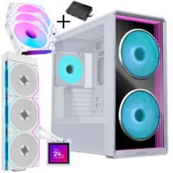 Lian Li LANCOOL 217 INF PC-Enclosure Bundle + HydroShift II LCD-S 360TL AIO + 3x UNI FAN SL-INF 120 Reverse Blade Fan - White