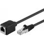 Wentronic Goobay CAT 5e Extension Cable F/UTP, Black, 1 m - Copper Material, RJ45-Plug (8P8C) RJ45-Socket (8P8C) (91886)