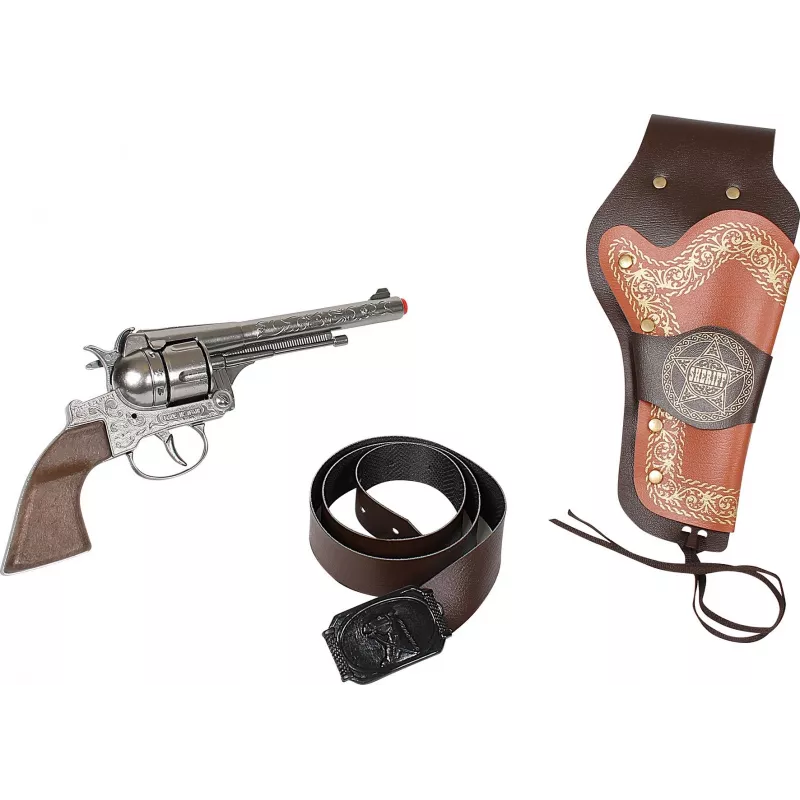 Gonher Metal revolver with holster and belt