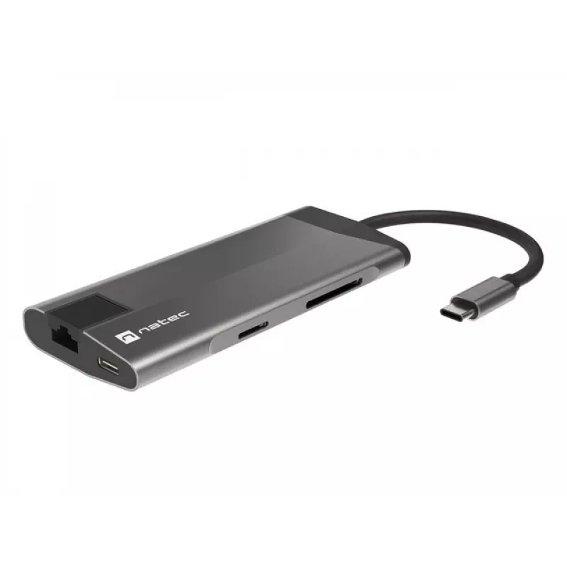NATEC Fowler Plus USB Type-C Black Grey MicroSD SD Hub