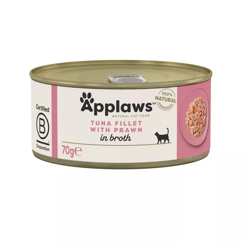 APPLAWS Tuna fillet with prawn in broth - wet cat food - 70g