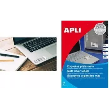 Labels APLI SP-10066 Silver A4 Polyester 4.57x2.12 cm 960 pcs