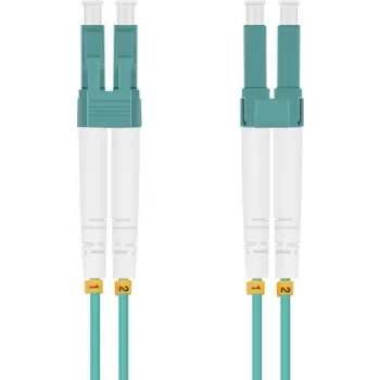 Patch cable helos LC multi-mode 0.5 m — duplex fiber network cable, LC connectors