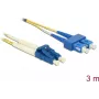 Fibre optic cable DeLOCK 84801 2x LC 2x SC OS2 3 m Yellow