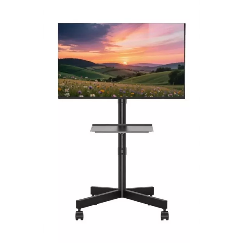 Gembird floor TV stand with caster wheels (tilt) for 32 inch–55 inch, VESA 100x100–400x400, max load 30 kg, black