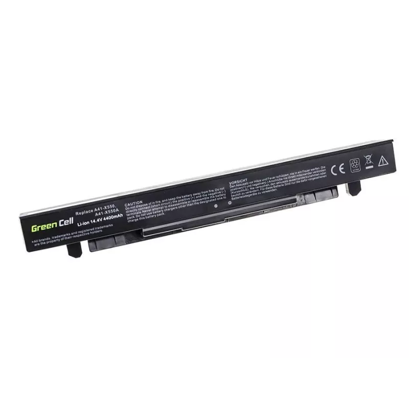 Laptop battery Green Cell AS68 for ASUS A450 A550 R510 X550 series, Li-Ion 14.4V 4400mAh, 4 cells, black