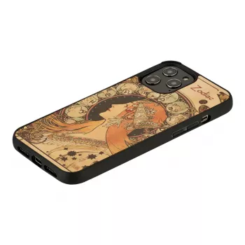 Phone case man and wood for iPhone 12 / 12 Pro — zodiac black