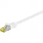 Wentronic GoobayCat.7 Raw Cable Patch Cable, S/FTP (PiMF), White, 0.25 m - LSZH Halogen-Free, Copper, RJ45 Plug (91089)