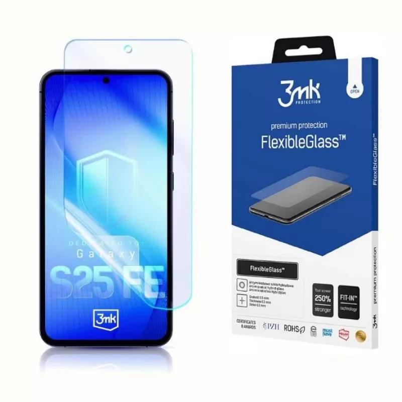 Tempered FlexibleGlass screen protector 3MK for Samsung Galaxy S25 FE model