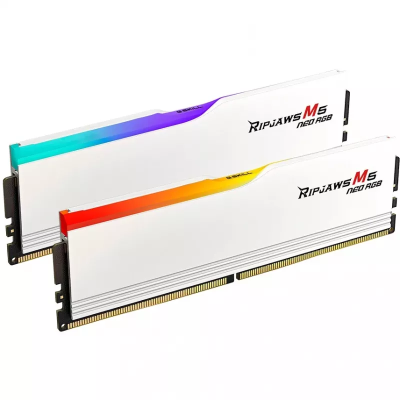DIMM 64 GB DDR5-6000 (2x 32 GB) Dual-Kit, Memory White, F5-6000J2836G32GX2-RM5NRW, Ripjaws M5 Neo RGB, AMD EXPO