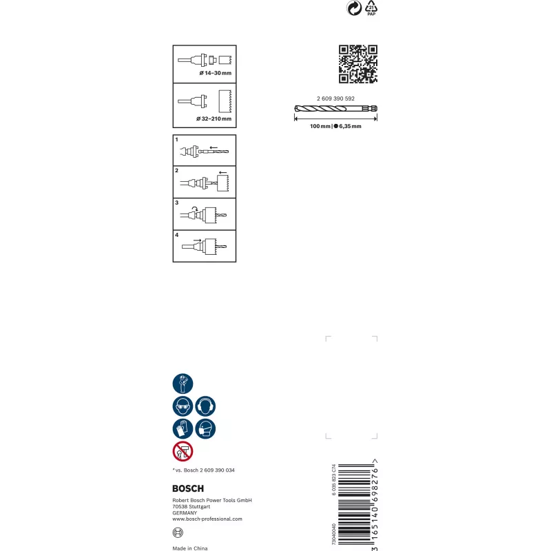 Bosch 2 609 390 590 drill attachment accessory Hole saw adaptor