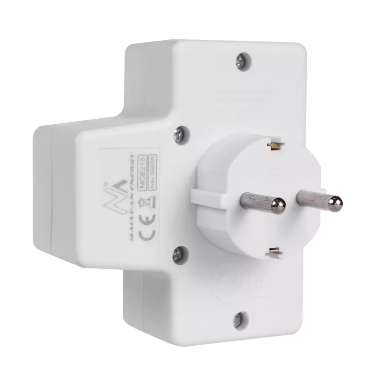 Maclean MCE215 Multi-Plug Adapter, 1x16 A + 2x2.5 A Schuko