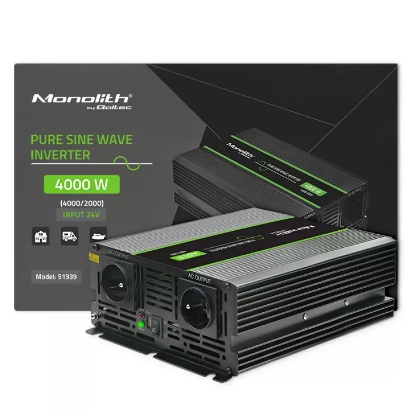 Qoltec Monolith power adapter/inverter Auto 4000 W Black