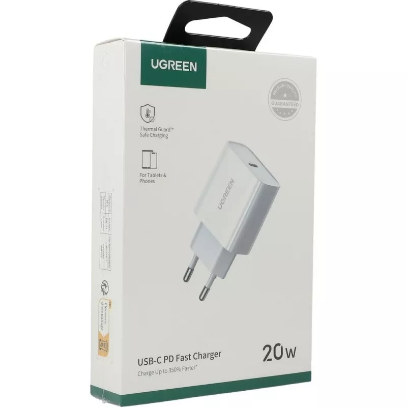 Ugreen USB Power Delivery 3.0 Quick Charge 4.0+ 20W 3A mains charger (white)