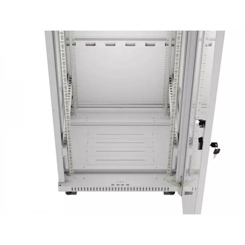 LANBERG 19 inch 32U Standing Rack Cabinet 600×600 mm Gray with Perforated Doors and LCD (Flat Pack)