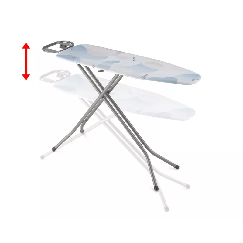 Full-size ironing board VILEDA Bravo Plus 143032 — adjustable height 80–97 cm, board 380×1200 mm, steel mesh top