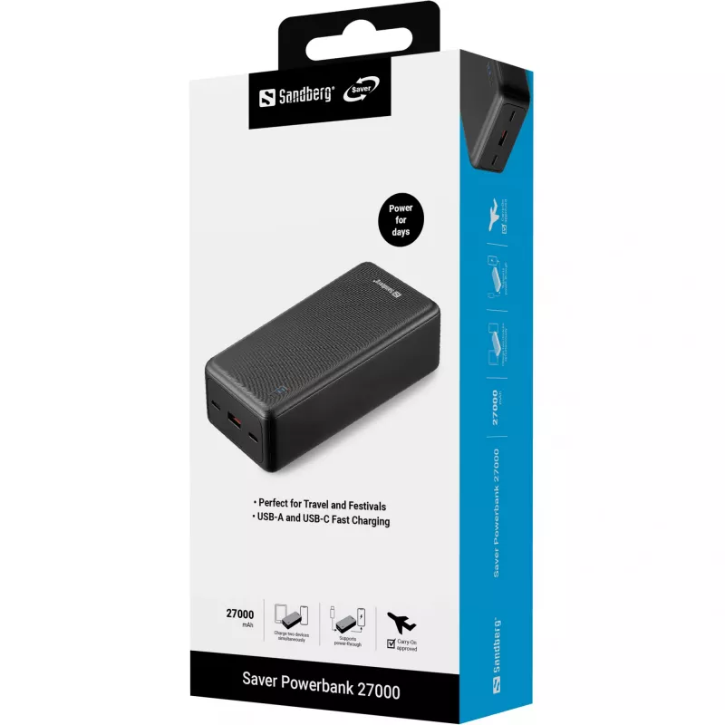 Powerbank Sandberg Saver 27000 mAh Lithium-Ion Black