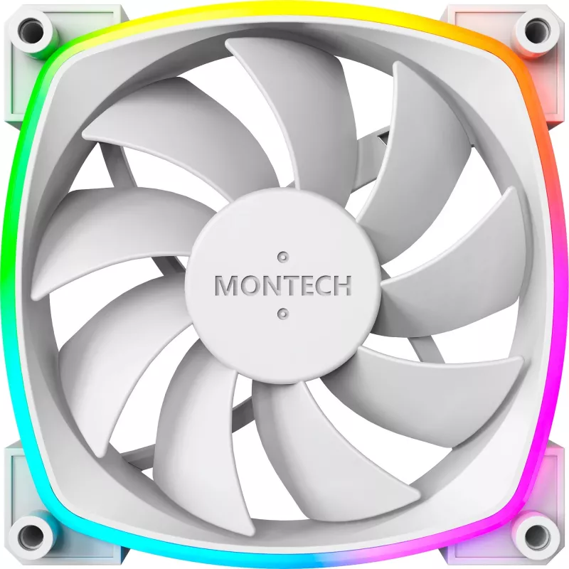Montech AX120 120mm PWM ARGB Case Fans, 3 Pack, White