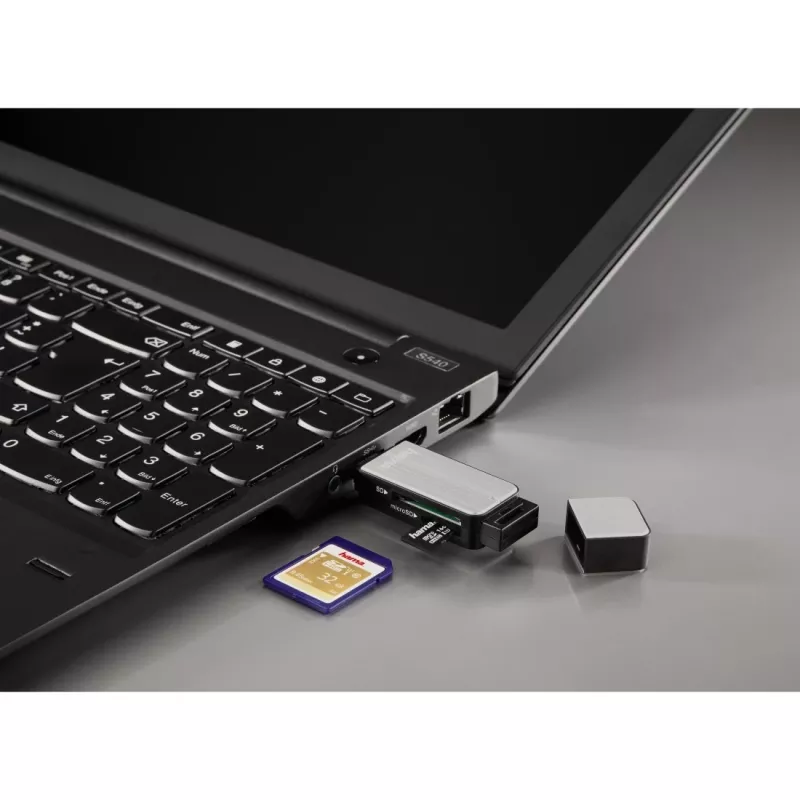 Hama 123900 card reader USB 3.2 Gen 1 (3.1 Gen 1) Black, Silver