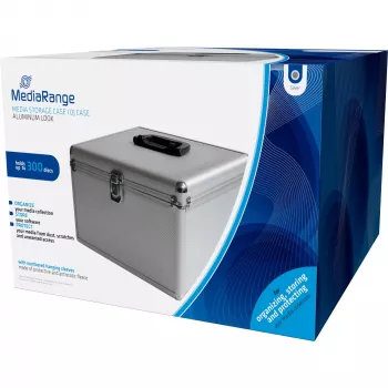 MEDIARANGE BOX76 - Enclosurebox - 300 Disks - Silver - Fleece - Plastic - Wood - 120 mm - Aluminium