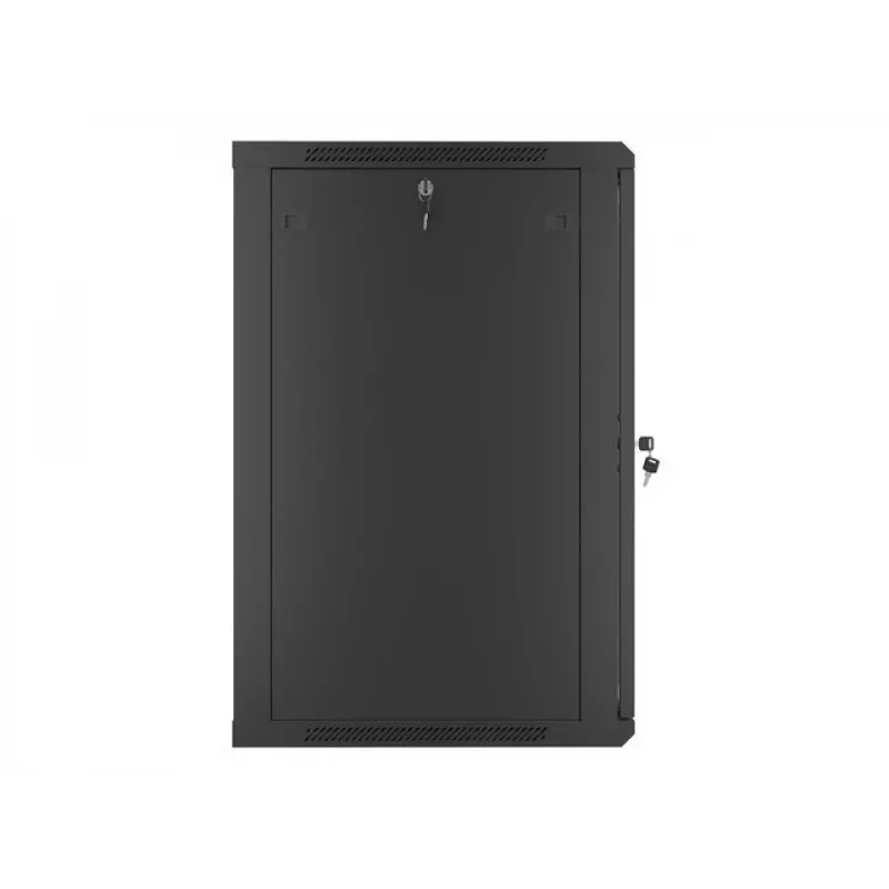 Lanberg WF01-6618-10B Wall-Mounted Rack Cabinet 18U 600x600 mm Black with Glass Door