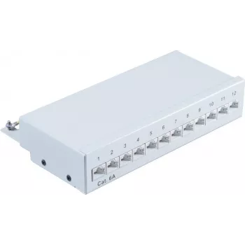 Patch Panel 1U ShiverPeaks BS75077 RJ-45 Cat6a Grey Metal