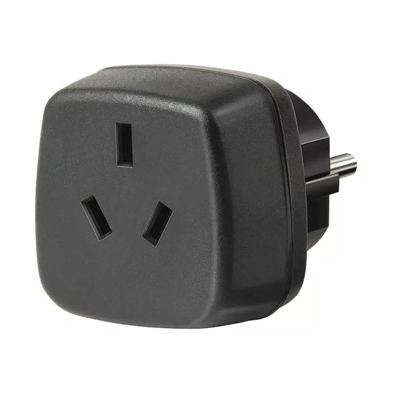 Travel Adapter AUS/CN > Grounded Plug, Socket Adapter black