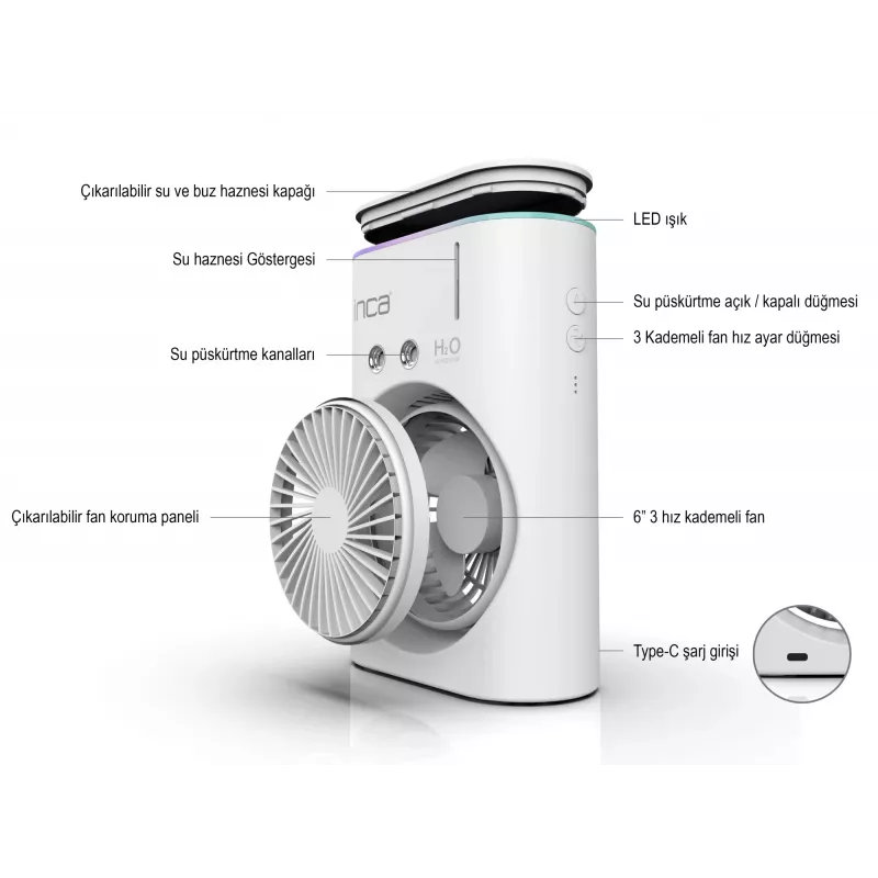 Handheld Mister Fan Inca IMF-10B White