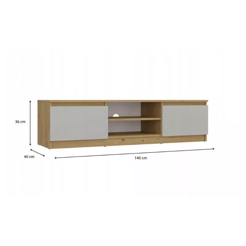 MALWA 140 TV cabinet, artisan oak/cashmere