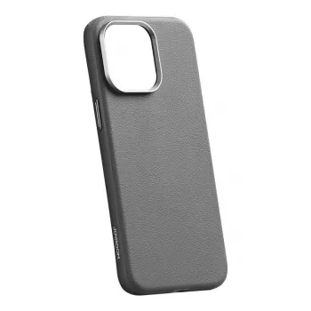Protective magnetic phone case Joyroom JR-BP007 for iPhone 15 Pro Max, gray — back and edge protection, magnetic attachment