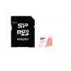 MicroSDXC card Silicon Power Superior 128GB UHS‑I Class 10 U3 V30, 100/80 MB/s, white/peach