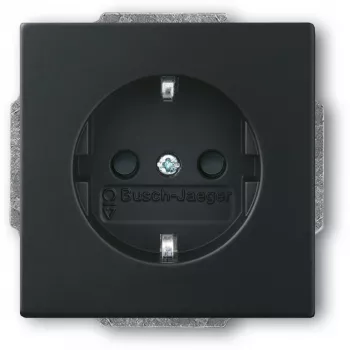 Socket-outlet CEE 7/3 2P+E 16A 250V black — Busch‑Jaeger 20 EUCKS-885