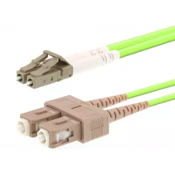 Fibre optic cable LOGON AL5LCSC20I/5I OM5 20 m LC–SC 50 µm duplex light green