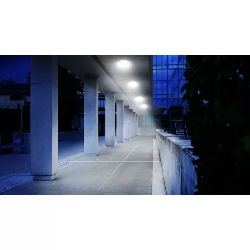 Ceiling light Steinel DL Vario Quattro PRO S — round LED fixture 14 W, white, 310×69 mm, integrated motion sensor