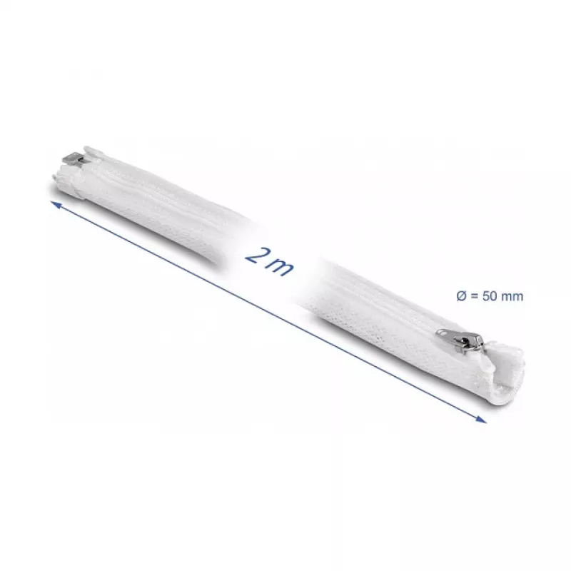 Braided Sleeve DeLOCK 20829 2 m x 50 mm white
