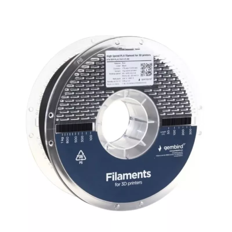 3D printing filament Gembird PLA 1.75 mm Black 1 kg spool