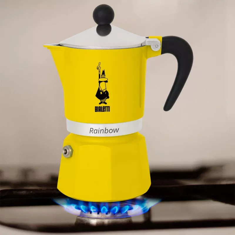Moka pot Bialetti Rainbow Black Yellow