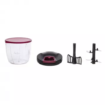 Manual food chopper Jata HMAQ4506 capacity 0.9 L stainless steel blades 140 mm height 12.5 cm diameter Black Red Transparent