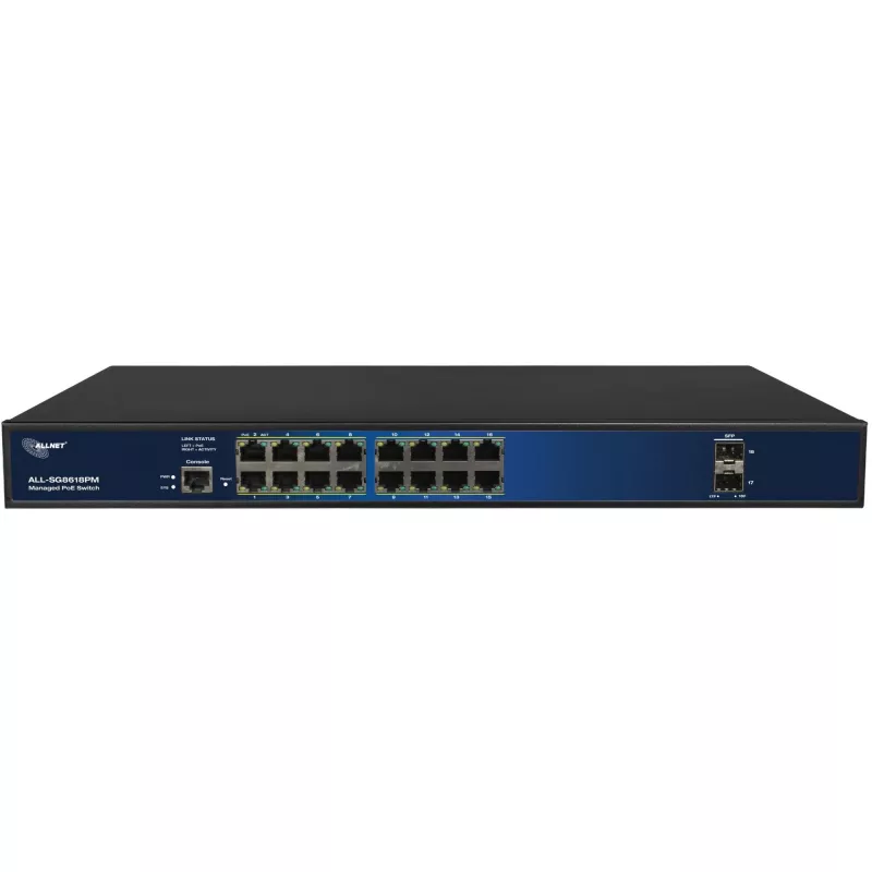 PoE Switch ALLNET ALL-SG8618PM 18-port Gigabit (16 PoE + 2 uplink)