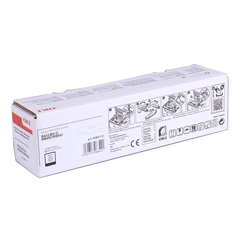 Oki B432 12K Toner Cartridge Ultra High Yield Black 45807111 OK06342