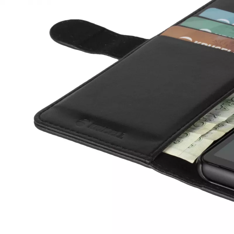 Phone wallet Krusell for Apple iPhone 12 Pro Max — black, folio case with card pocket